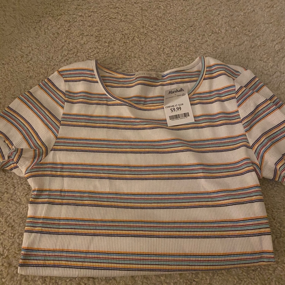 NWT multicolor striped tee